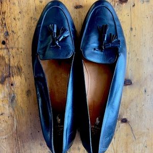 Ralph Lauren Navy Blue Tassel Flats Size 10. Made in Italy.